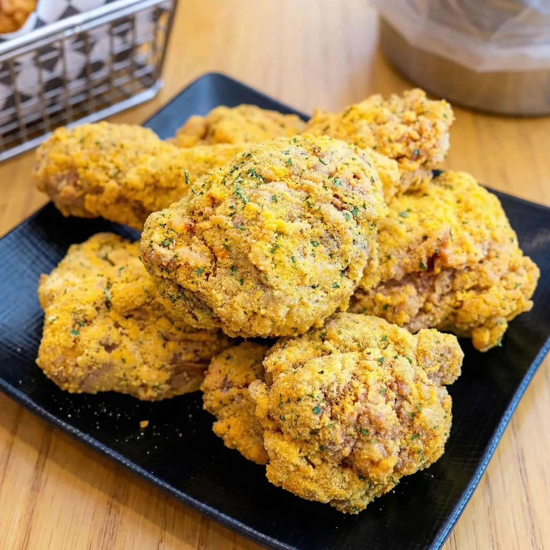 Snowing Chicken - Creamy cheese topped Korean fried chicken at Chicken Avenue Calgary